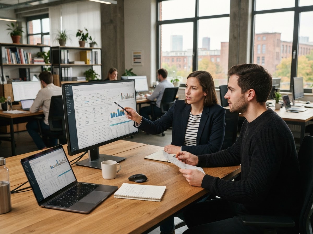 Delimoxlar Team bei der Auswertung von Analysedaten